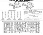 Printable Piggy Nation Activity Sheet Front coloring pages