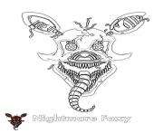 Printable Nightmare Foxy FNAF coloring pages