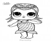 Printable Mermaid LOL Surprise Doll Merbaby coloring pages