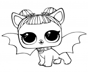 Printable LOL Pets Coloring Pages Cute Midnight Pup with Devil Wings coloring pages