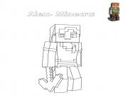 Printable Alex minecraft coloring pages