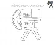 Printable Skeleton Archer minecraft coloring pages