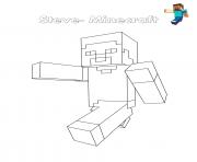 Printable Steve minecraft coloring pages