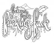 Printable fuck you fucking fuck swear word coloring pages