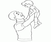 Printable father and son preschool coloring pages