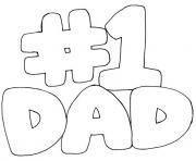 Printable number one dad fathers day coloring pages