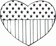 Printable flag day heart american flag coloring pages