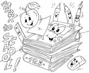 Printable back to school books coloring pages