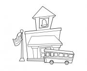 Printable school house back to school coloring pages