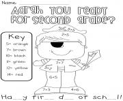 Printable are you ready for second grade coloring pages