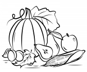 Printable autumn harvest fall coloring pages