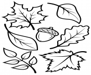Printable fall leave nature coloring pages