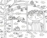 Printable peter boy in november fall coloring pages