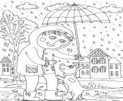 Printable peter boy in october fall coloring pages