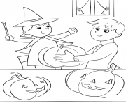 Printable halloween preparation fall coloring pages