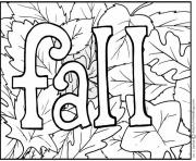 Printable fall autum text coloring pages