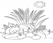 Printable fall harvest autumn coloring pages
