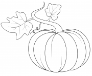 Printable pumpkin with leaves fall coloring pages