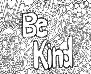 Printable be kind for teens coloring pages
