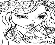 Printable flowers girls for teens coloring pages