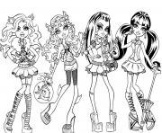 Printable monster high characters coloring pages