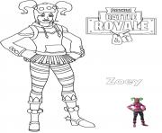Printable Zoey Fortnite Girl coloring pages