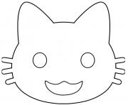Printable Google Emoji Smiling Cat coloring pages