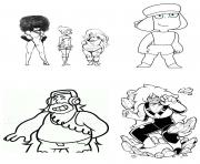 Printable girls Jasper Steven Universe Cartoon Network coloring pages