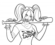 Printable harley quinn daddys lil monster coloring pages