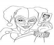 Printable harley quinn joker card dc universe coloring pages