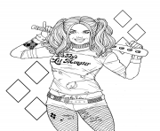 Printable harley quinn tattoo lil monster coloring pages