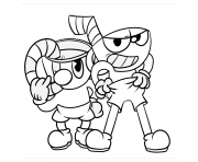 Printable cuphead mugman best independent game coloring pages