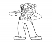 Printable cuphead king dice boss coloring pages