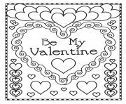 Printable mandala heart be my valentine coloring pages