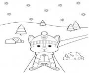 Printable puppy skiing through the trees paw patrol coloring pages