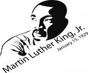 Printable Martin Luther King 15 January 1929 coloring pages