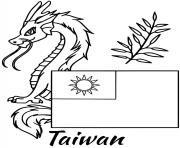 Printable taiwan flag dragon coloring pages
