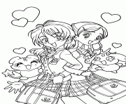 Printable funny pretty anime girls coloring pages