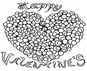 Printable happy valentines heart adult coloring pages