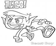 Printable Beast Boy Teen Titans Go Happy coloring pages