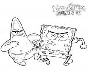 Printable Spongebob and Patrick Angry coloring pages