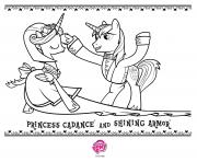 Printable princess cadance and shining armor coloring pages
