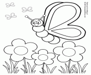 Printable spring silly butterfly coloring pages