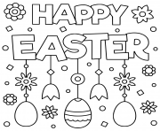 Printable happy easter egg flowers 2019 coloring pages