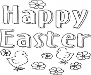 Printable Happy Easter of Bunny coloring pages
