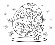 Printable happy easter rabbit coloring pages