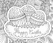 Printable square shaped pattern happy easter coloring pages