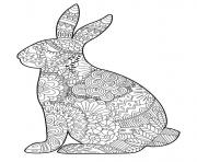 Printable Easter Bunny adult zentangle coloring pages