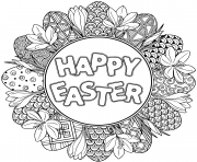 Printable happy easter easter mandala coloring pages