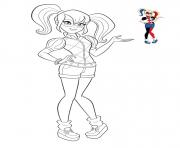 Printable Harley Quinn Super Hero Girls coloring pages